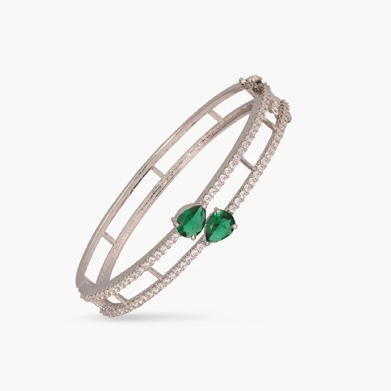 Ladies bracelets for chill elegance -Lahari Nakshatra CZ Green Bracelet