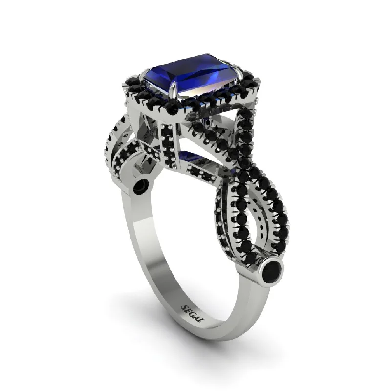 engagement-radiant-cut-sapphire-rings-Sapphire  Halo Radiant Splendor Engagement Ring - Kaylani No. 45