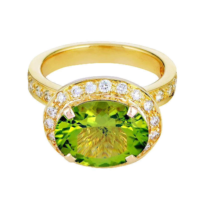 ladies-sapphire-accent-rings-Ring - Peridot and Diamond