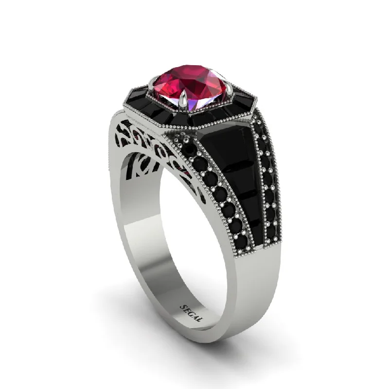 engagement-luxury-emerald-rings-Ruby Royal Radiance Halo Engagement Ring - Liana No. 42