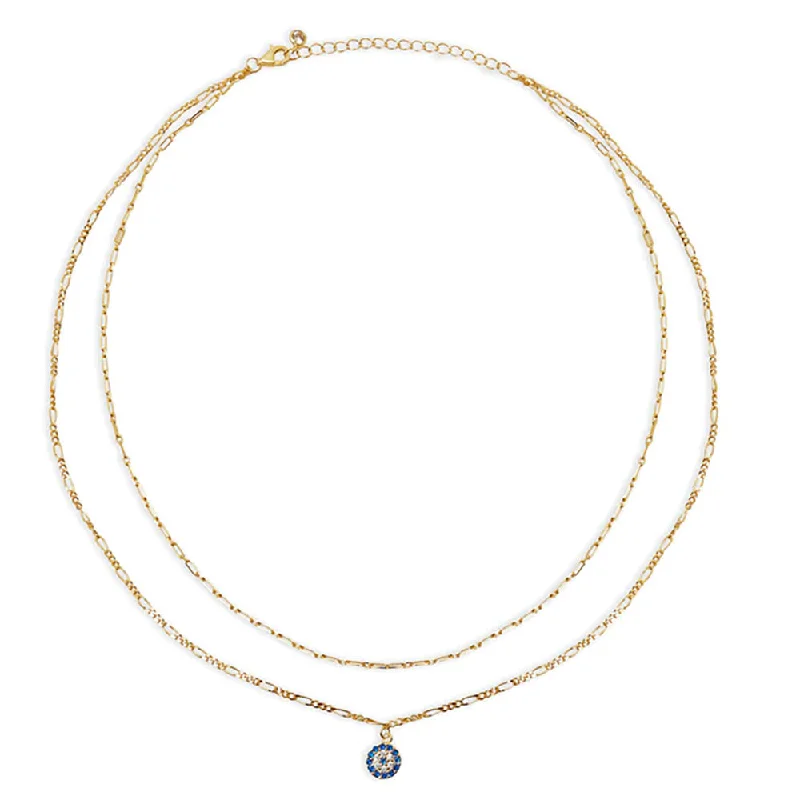 ladies-white-gold-cluster-rings-THE FIGARO EVIL EYE LAYERING NECKLACE