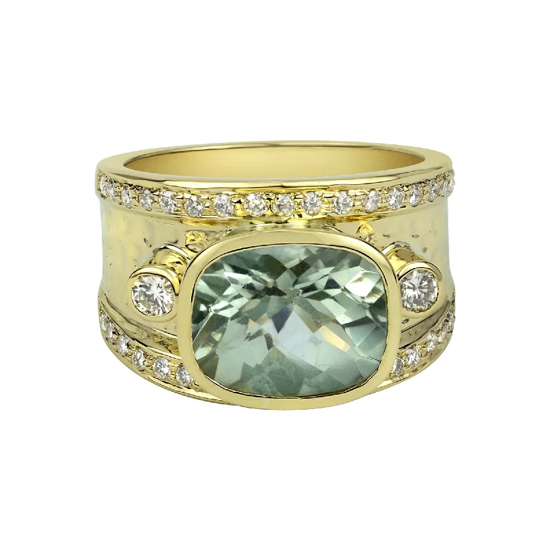 ladies-affordable-sapphire-rings-Repair - Ring - Green Quartz And Diamond (2317D)