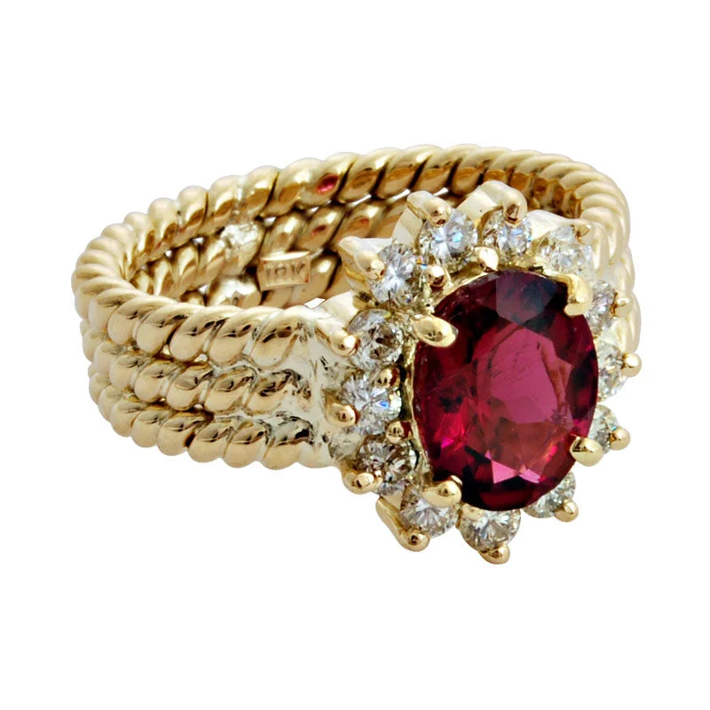 ladies-asscher-cut-sapphire-rings-Ring-Rubellite and Diamond