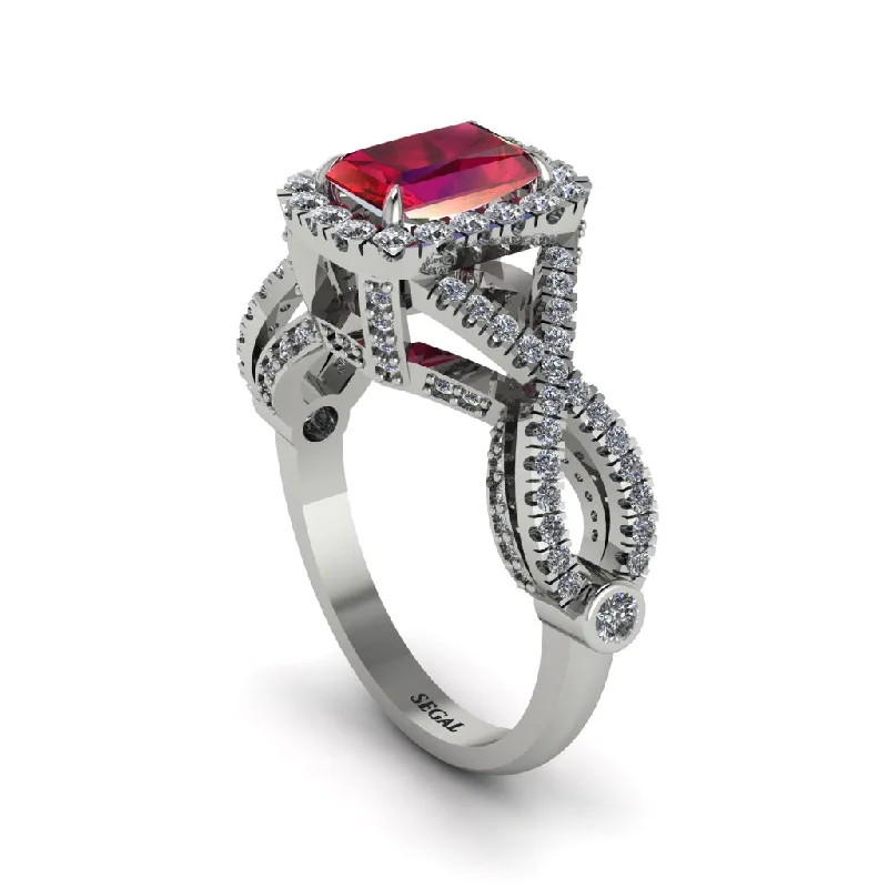 engagement-white-gold-vintage-inspired-rings-Ruby  Halo Radiant Splendor Engagement Ring - Kaylani No. 12