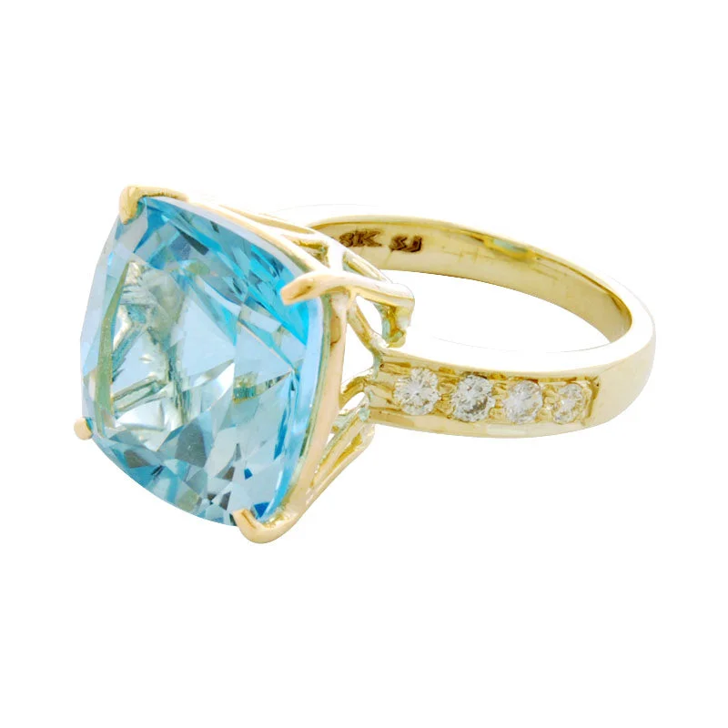 ladies-princess-cut-diamond-rings-Ring-Blue Topaz and Diamond