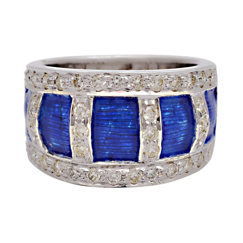 ladies-luxury-white-gold-rings-Ring-Diamond (Enamel)