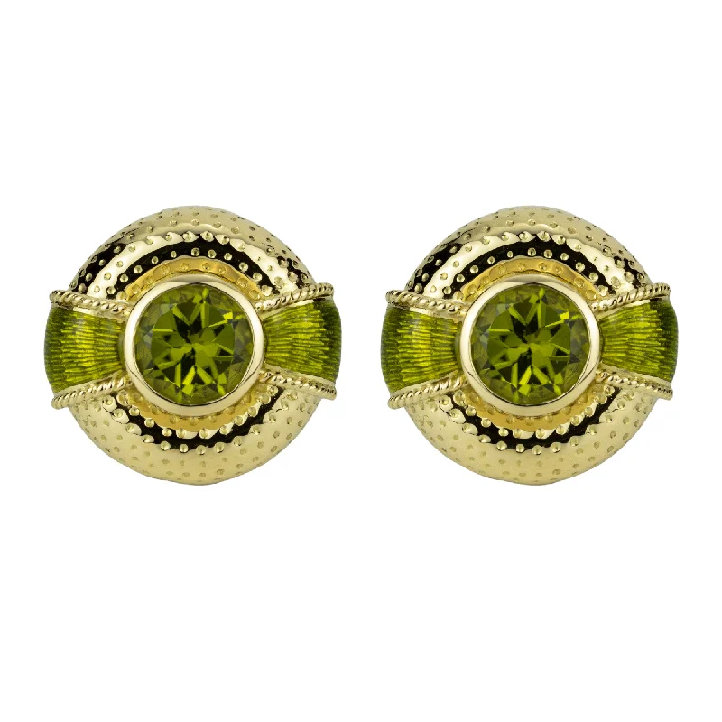 ladies-wedding-mini-hoop-earrings-Earrings - Peridot (enamel)