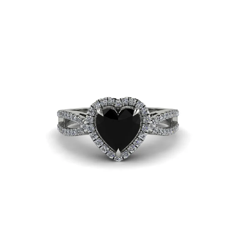 engagement-radiant-cut-sapphire-rings-Heart's Black Diamond Embrace Engagement Ring - Alison No. 9