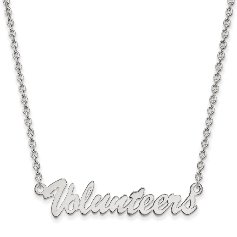 Ladies necklaces with dawn quartz -Sterling Silver U of Tennessee Medium Script Pendant Necklace