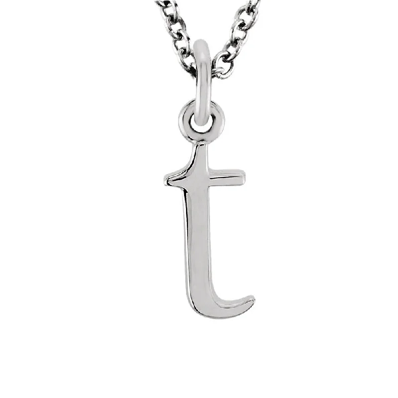 Ladies necklaces with hop pendants -The Abbey Lower Case Initial 't' Necklace in 14k White Gold, 16 Inch