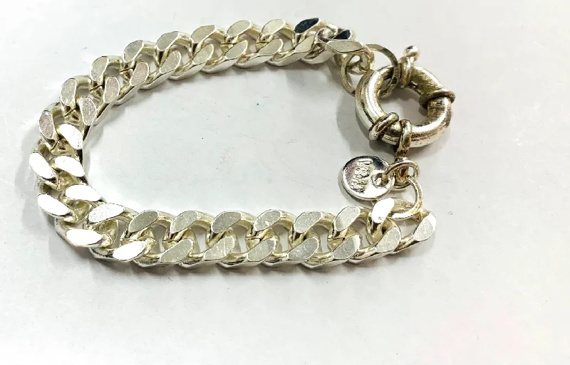 Ladies bracelets for island vibes -Chunky snake chain silver bracelet