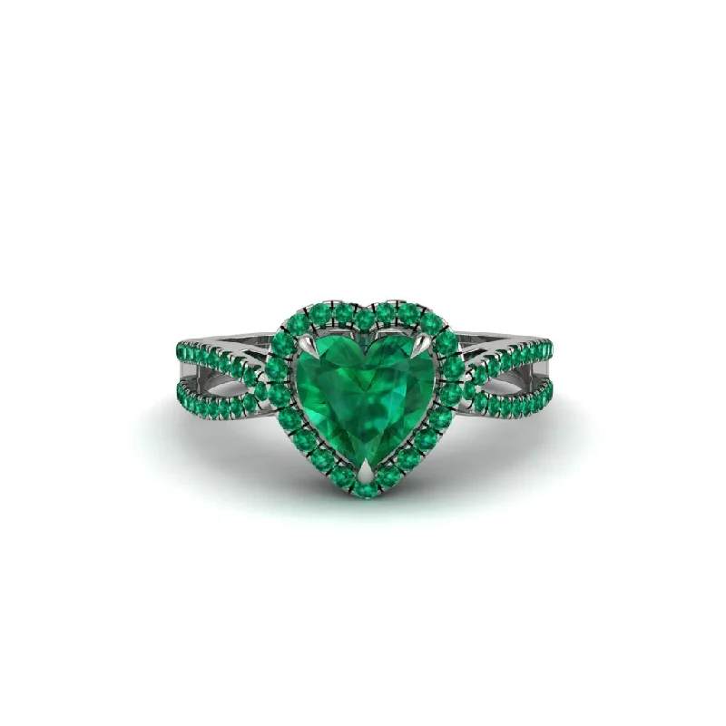 engagement-birthstone-pave-set-rings-Heart's Emerald Embrace Engagement Ring - Alison No. 21