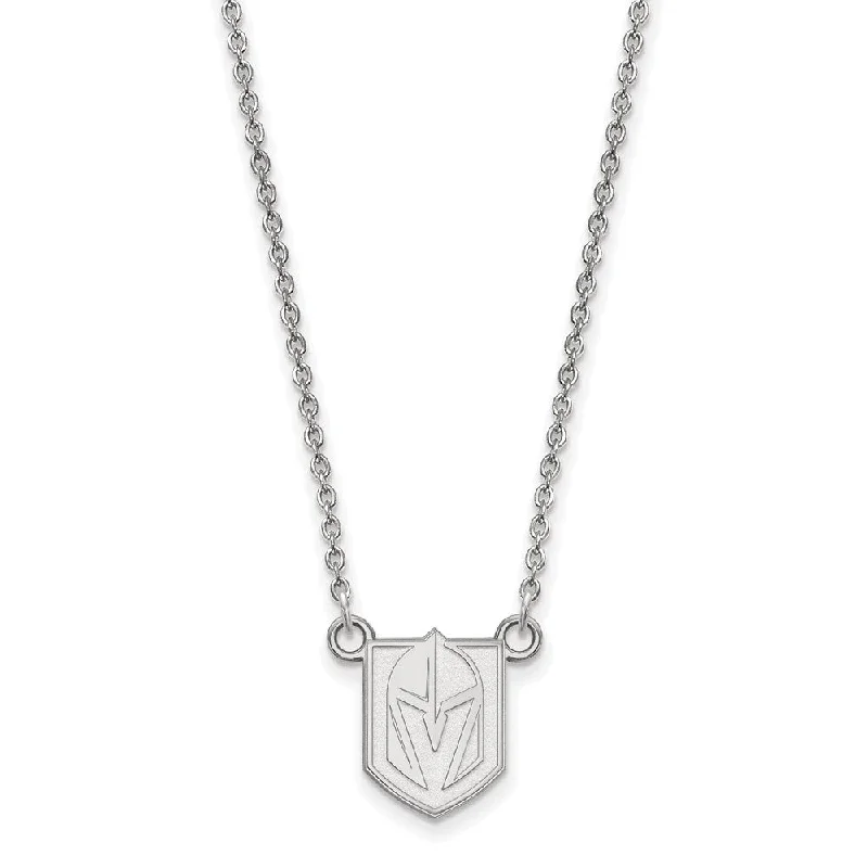 Ladies necklaces bold flair -Sterling Silver NHL Golden Knights Small Necklace, 18 Inch