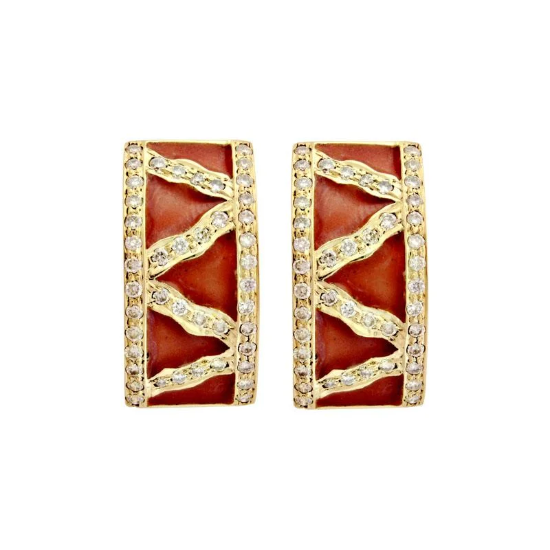 ladies-pearl-gold-earrings-Earrings-Diamond (Enamel)  (1988A)