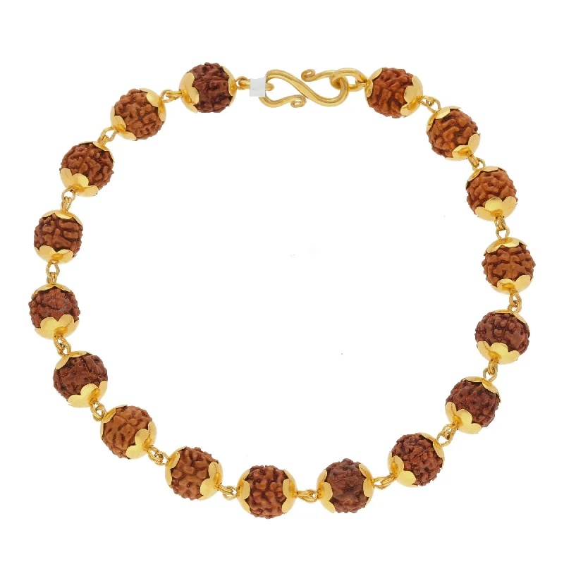 Ladies bracelets soft blush gold -22K Yellow Gold Men Rudraksha Bracelet