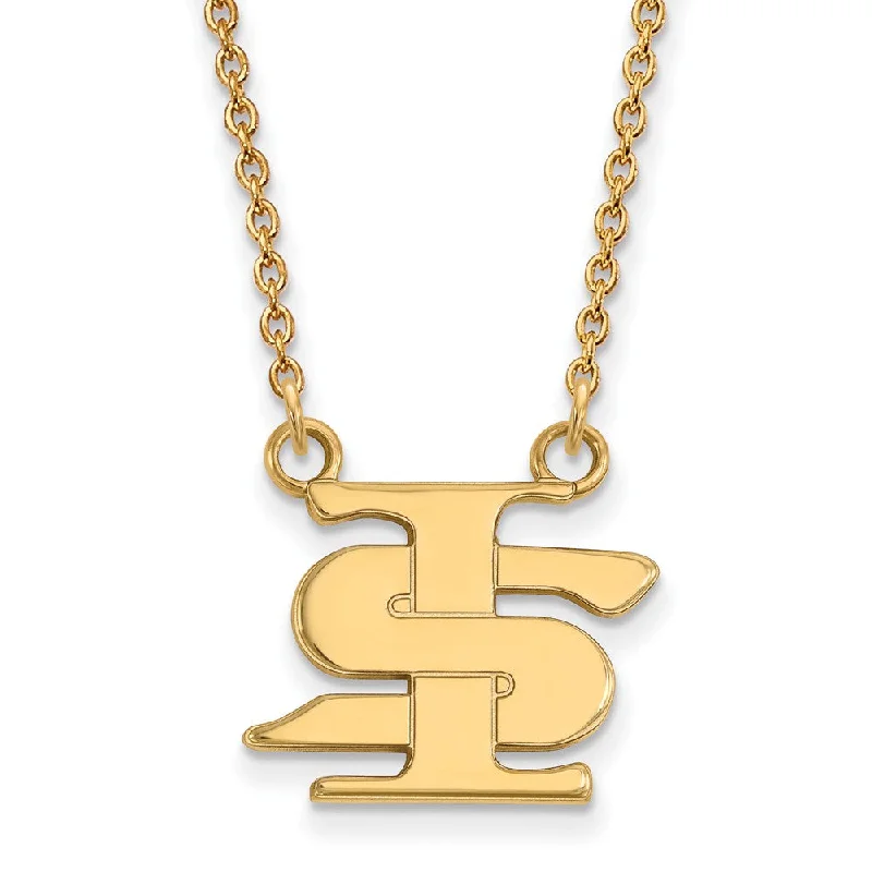 Ladies necklaces for chef vibes -10k Yellow Gold Indiana State Small Pendant Necklace