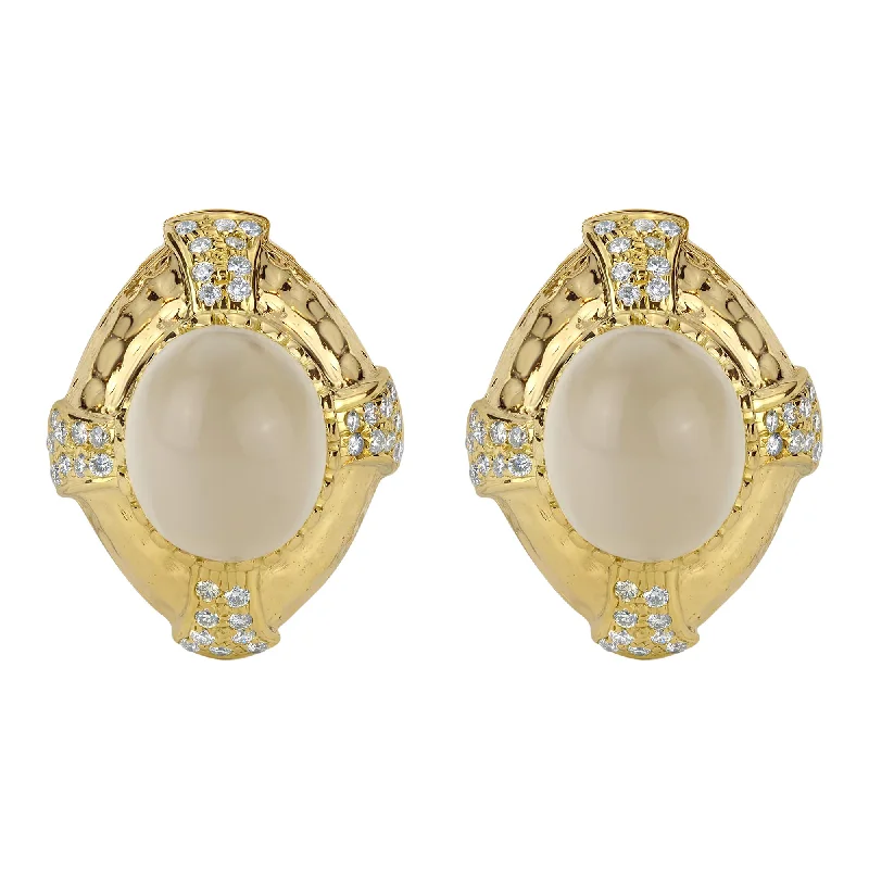 ladies-bohemian-bar-drop-earrings-Earrings- Moonstone And Diamond (1659F)