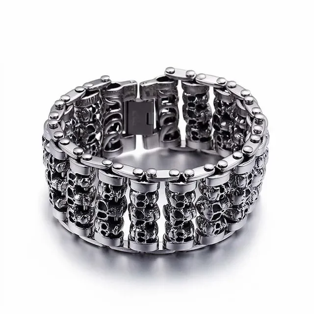 Ladies bracelets stylish charm -Stainless Steel 30mm Small Skulls Bracelet