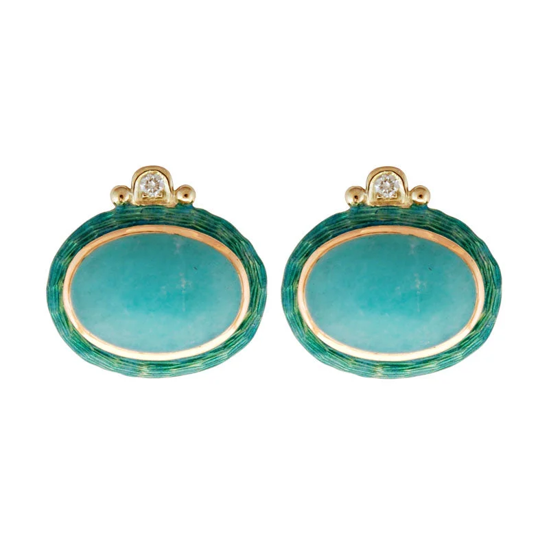 ladies-artisan-mini-hoop-earrings-Earrings-Amazonite and Diamond (Enamel)