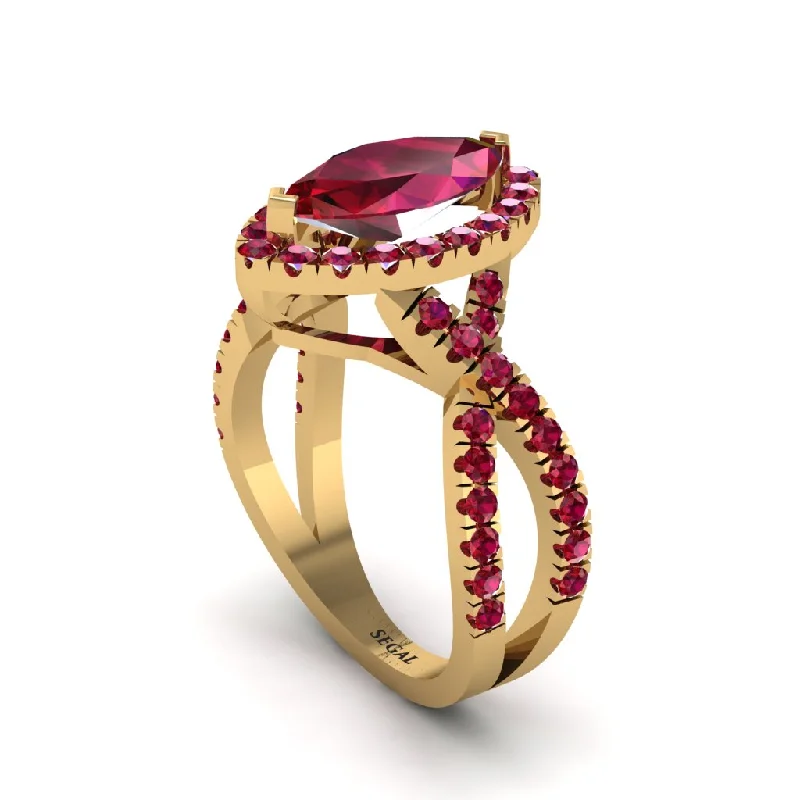 engagement-bridal-vintage-inspired-rings-Ruby Marquise Split Shank Engagement Ring - Carly No. 55