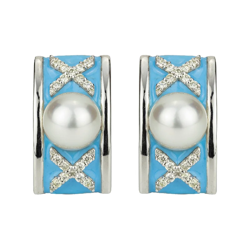 ladies-ear-wrap-rose-gold-earrings-Earrings - South Sea Pearl And Diamond (enamel)