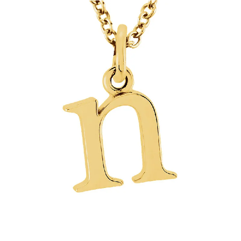 Ladies necklaces with mauve iolite -The Abbey Lower Case Initial 'n' Necklace in 14k Yellow Gold, 16 Inch