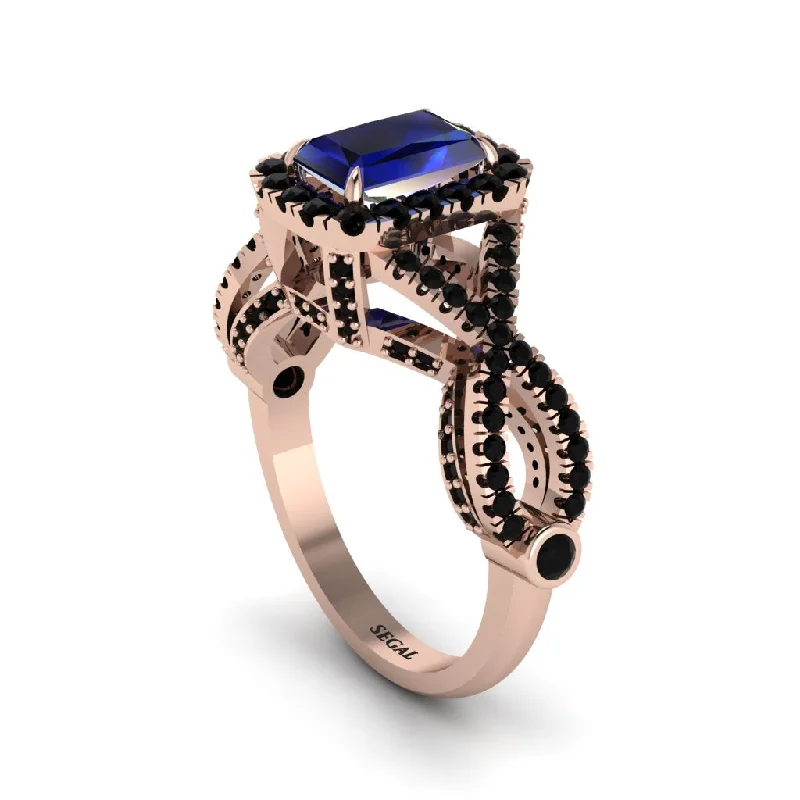 engagement-pear-cut-rose-gold-rings-Sapphire  Halo Radiant Splendor Engagement Ring - Kaylani No. 44