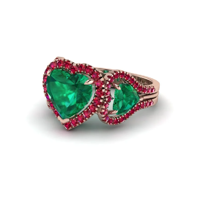 engagement-rose-gold-vintage-inspired-rings-Emerald Eternal Heartbeat Engagement Ring - Aylin No. 50