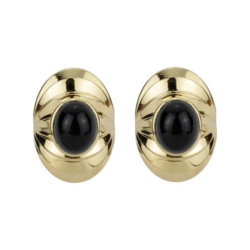 ladies-affordable-silver-earrings-Earrings - Black Onyx (2266B)