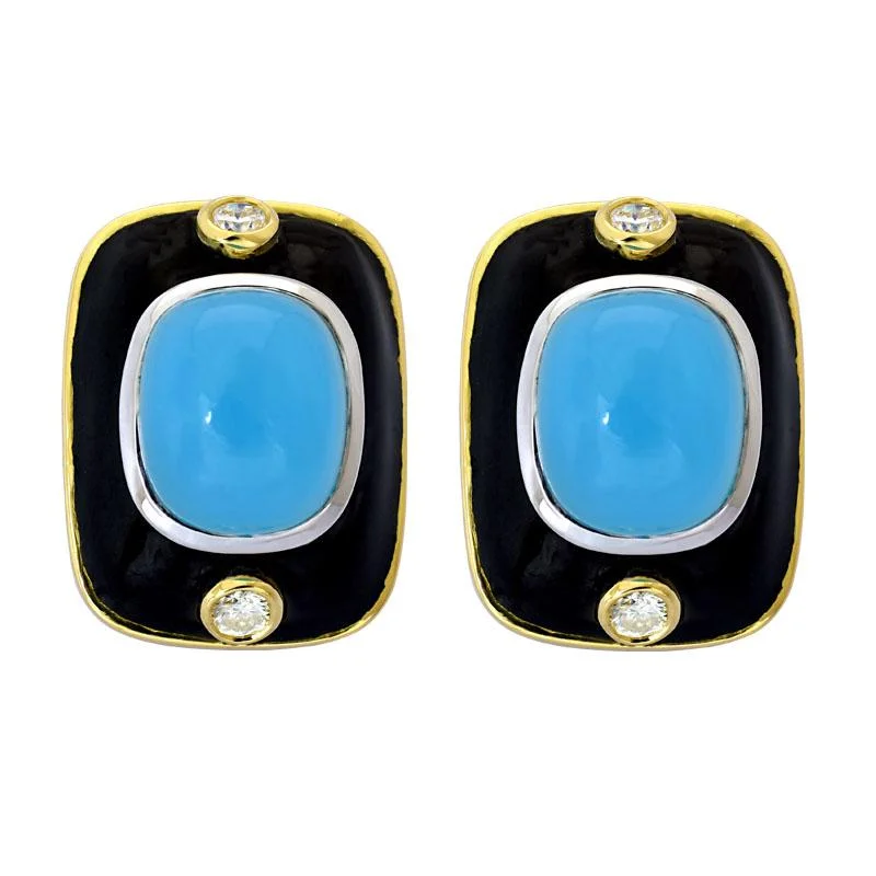 ladies-dangle-rose-gold-earrings-Earrings-Chalcedony and Diamond (Enamel)  (4HM)