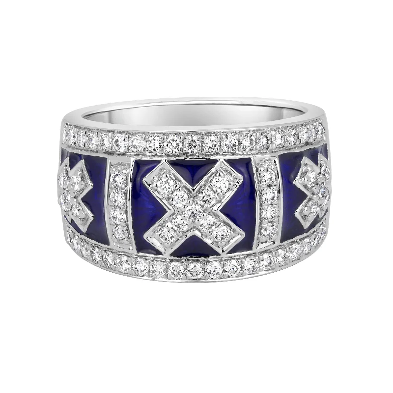 ladies-sapphire-bypass-rings-Ring - Diamond (enamel)