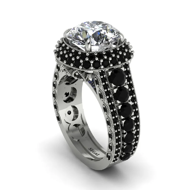 engagement-diamond-tension-set-rings-Diamond Radiant Majesty Pave Engagement Ring - Cataleya No. 33