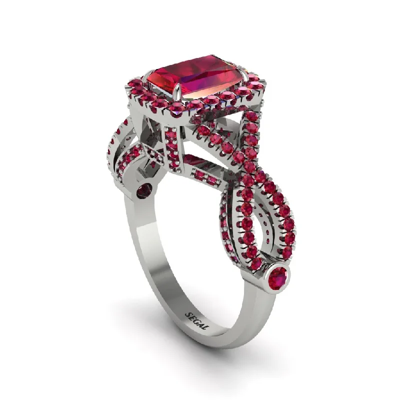 engagement-classic-platinum-rings-Ruby  Halo Radiant Splendor Engagement Ring - Kaylani No. 57