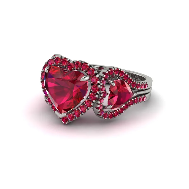 engagement-minimalist-vintage-inspired-rings-Ruby Eternal Heartbeat Engagement Ring - Aylin No. 57