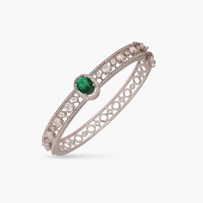 Ladies bracelets for gathering elegance -Neelima Nakshatra CZ Green Bracelet