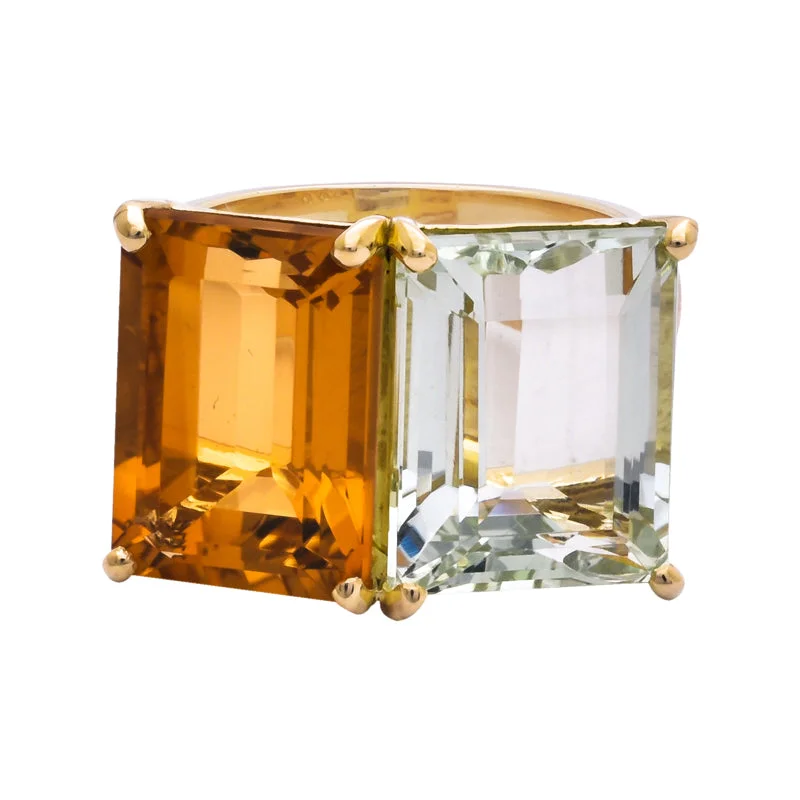 ladies-affordable-sapphire-rings-Ring- Citrine, Green Quartz and Diamond