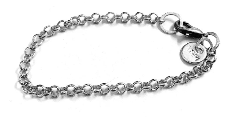 Ladies bracelets for scholar vibes -Medium silver chain bracelet