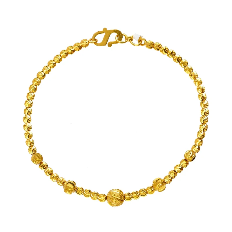 Ladies bracelets modern elegance -22K Yellow Gold Amara Beaded Bracelet