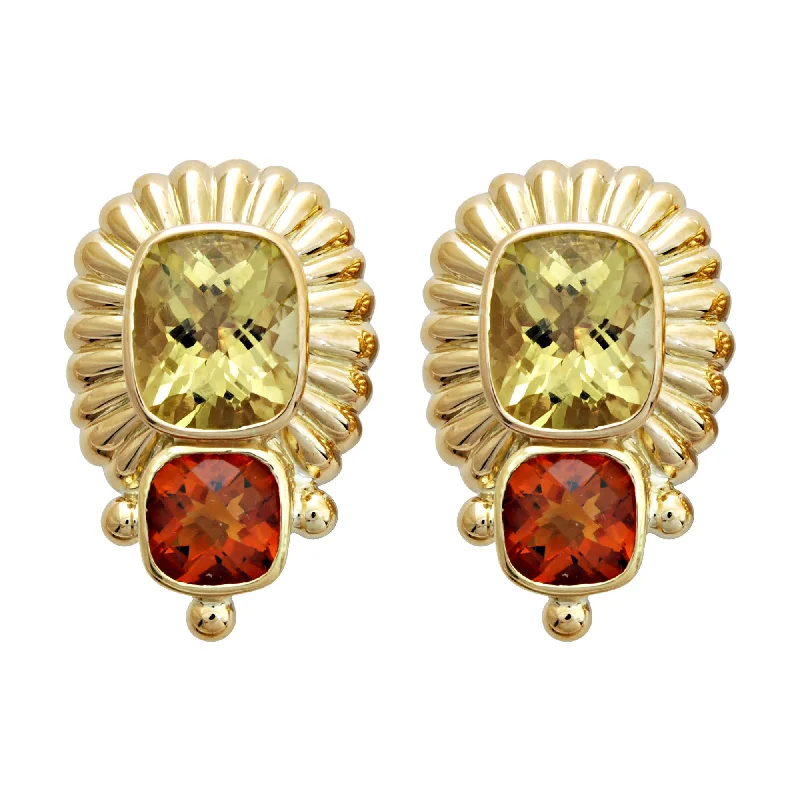 ladies-statement-ear-cuff-earrings-Earrings- Lemon Quartz & Citrine (1700B)