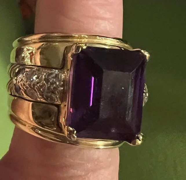 ladies-oval-rose-gold-rings-Repair - Ring - Amethyst & Diamond