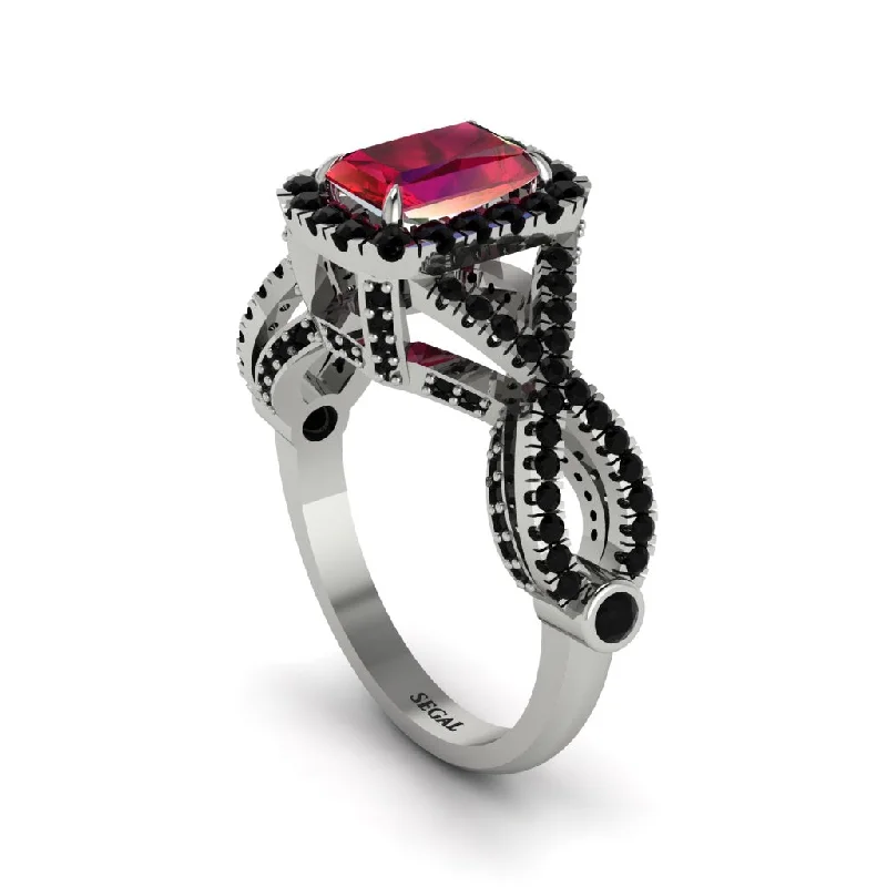 engagement-bridal-two-tone-rings-Ruby  Halo Radiant Splendor Engagement Ring - Kaylani No. 42