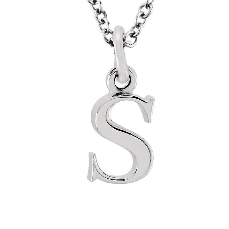 Ladies necklaces with nebula pendants -The Abbey Lower Case Initial 's' Necklace in 14k White Gold, 16 Inch