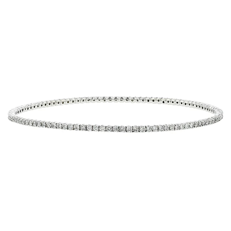 Ladies bracelets with orchid sapphire -14K White Gold 2.25-Carat Diamond Tennis Bracelet