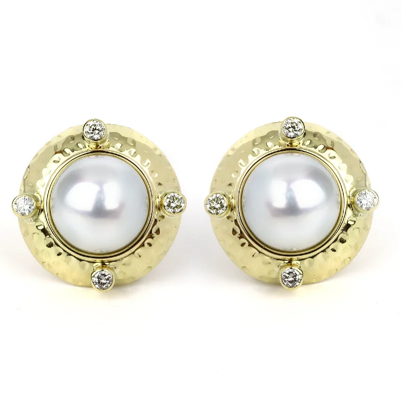 ladies-everyday-gold-earrings-Earrings - Pearl And Diamond