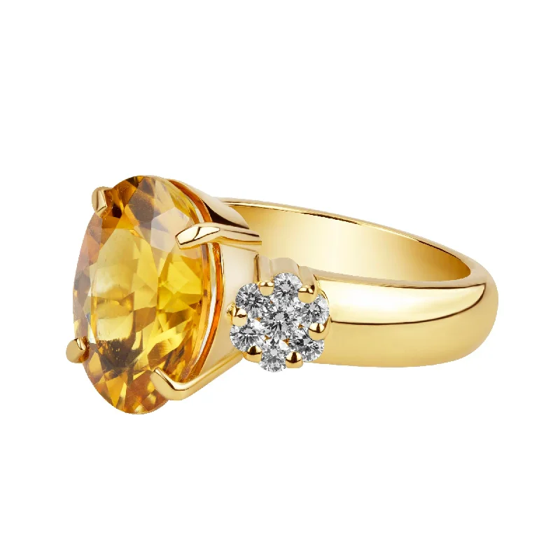 ladies-infinity-rose-gold-rings-Ring - Citrine And Diamond