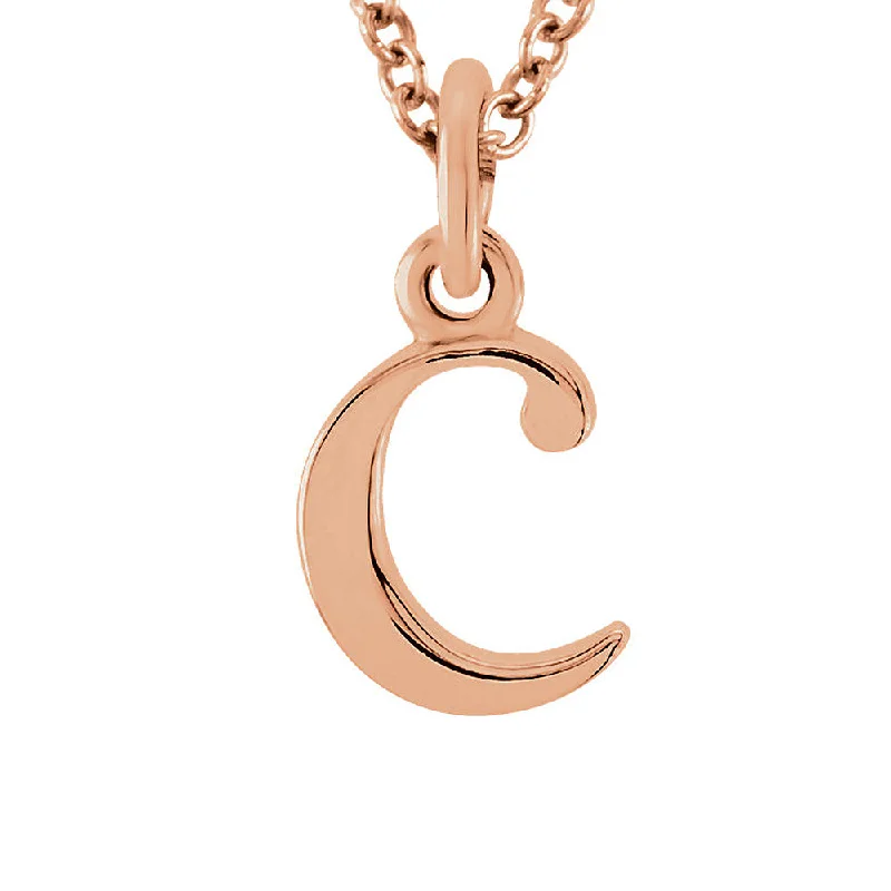 Ladies necklaces with mauve iolite -The Abbey Lower Case Initial 'c' Necklace in 14k Rose Gold, 16 Inch