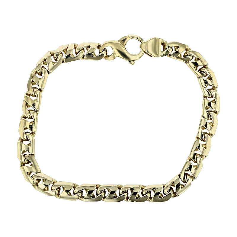 Ladies bracelets cool charm -14K Yellow Gold Curb Link 7-Inch Bracelet