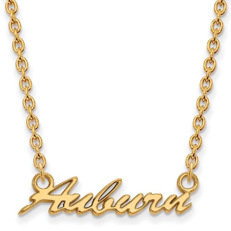 Ladies necklaces playful flair -14k Gold Plated Silver Auburn U Medium Pendant Necklace