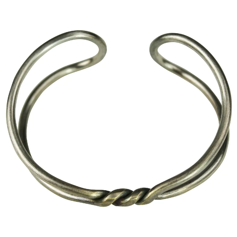 Ladies bracelets for fashion elegance -Bracelet - Double Loop and Twist, Silver