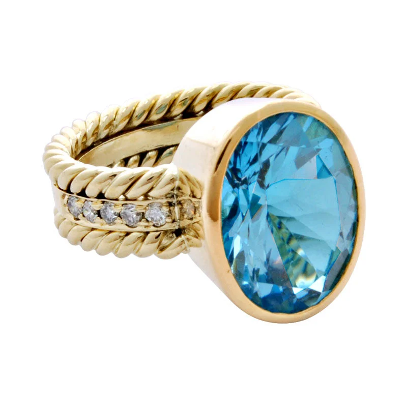 ladies-vintage-diamond-rings-Ring-Blue Topaz and Diamond